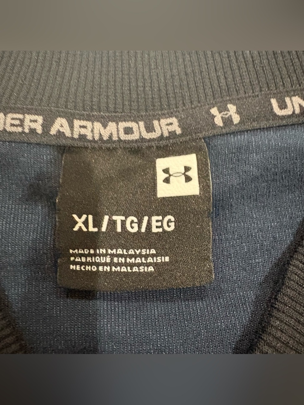 Under Armour Bomber Jacket XL Blue Full Zip Athletic Track Sweatshirt Men’s - Picture 3 of 9
